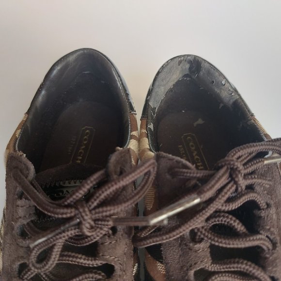 Coach Brown "Kathleen" Signature Sneakers - Picture 8 of 12
